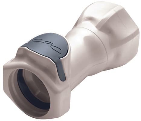 Straight, Thumb Latch - FFC Series Female to BSPP Female 3/4", PSU (Polysulfone) White, 1/2" Flow, Plastic Latch