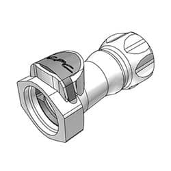 Female Thumb Latch - FFC Series to  3/4" Male GHT Thread, Straight, PSU (Polysulfone), Open-Flow