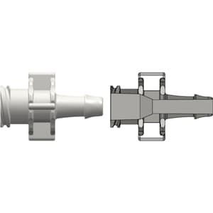 Gerade, Großlumen Weiblich zu 500 Series Schlauchtülle 4,8mm (3/16") ID, PA (Polyamide) Weiß