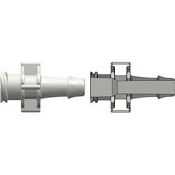 Female Large Bore to Tube Connection 6,4 mm (1/4") IDPA (Polyamide), White, Straight