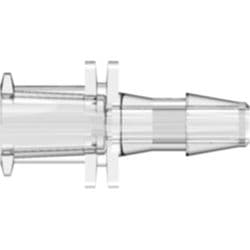 Female Luer Lock to Tube Connection 3,2mm (1/8"), Straight, PC (Polycarbonate), Clear