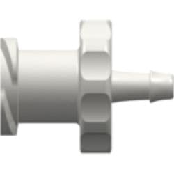 Female Luer Thread to Tube Connection 1,6mm (1/16"), Straight, PA (Polyamide), White