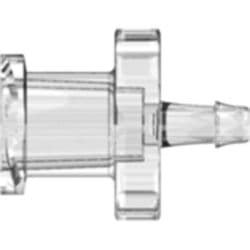 Female Luer Thread to Tube Connection 1,6mm (1/16"), Straight, PC (Polycarbonate), Clear