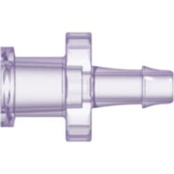 Female Luer Thread to Tube Connection 3,2mm (1/8"), Straight, PC (Polycarbonate) - Radiostable, Purple Tint