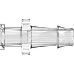 Female Luer Thread to Tube Connection 4,8mm (3/16"), Straight, PC (Polycarbonate), Clear