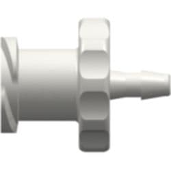 Female Luer Thread to Tube Connection 1,6mm (1/16"), Straight, PA (Polyamide), White