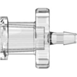 Female Luer Thread to Tube Connection 1,6mm (1/16"), Straight, PC (Polycarbonate), Clear