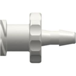 Female Luer Thread to Tube Connection 2,4mm (3/32"), Straight, PA (Polyamide), White