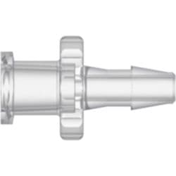 Female Luer Thread to Tube Connection 3,2mm (1/8"), Straight, Kynar PVDF, Natural