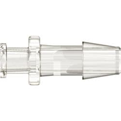 Female Luer Thread to Tube Connection 6,4mm (1/4"), Straight, Acrylic, Clear