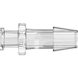 Female Luer Thread to Tube Connection 6,4mm (1/4"), Straight, PC (Polycarbonate), Clear