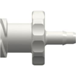 Female Luer Thread to Tube Connection 2,4mm (3/32"), Straight, PA (Polyamide), White