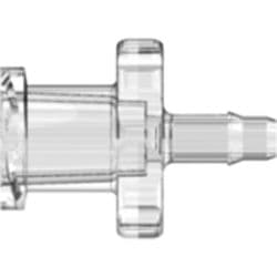 Female Luer Thread to Tube Connection 2,4mm (3/32"), Straight, PC (Polycarbonate), Clear