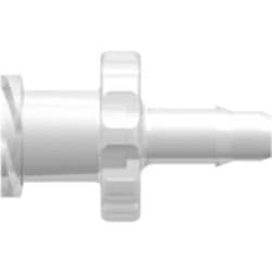 Female Luer Thread to Tube Connection 3,2mm (1/8"), Straight, PP (Polypropylene) - Animal Free, Natural