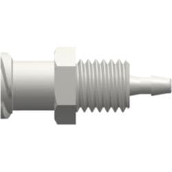 Female Luer Thread to Tube Connection 1,6mm (1/16"), Panel Mount, PA (Polyamide), White