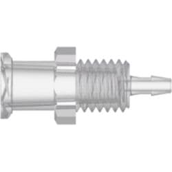 Female Luer Thread to Tube Connection 1,6mm (1/16"), Panel Mount, Kynar PVDF, Natural