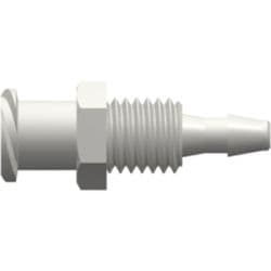 Female Luer Thread to Tube Connection 2,4mm (3/32"), Panel Mount, PA (Polyamide), White