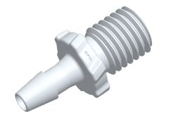 Straight, UNF Male 10-32 to 200 Series Barb 3,2mm (1/8") ID, PA (Polyamide) White,