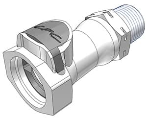 Straight, Thumb Latch - HFC Series Female to BSPT 1/2", PSU (Polysulfone) White, 1/2" Flow, Plastic Latch