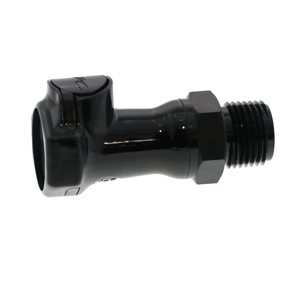 Straight, Thumb Latch - HFC Series Female to NPT 1/2", PSU (Polysulfone) - UV Resistant Black, 1/2" Flow, Plastic Latch