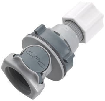 Panel Mount, Thumb Latch - HFC Series Female to In-Line Compression 12,7mm (1/2") OD, PP (Polypropylene) Grey, 1/2" Flow, Plastic Latch
