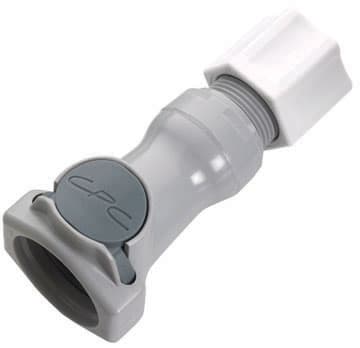 Straight, Thumb Latch - HFC Series Female to In-Line Compression 12,7mm (1/2") OD, PP (Polypropylene) Grey, 1/2" Flow, Plastic Latch