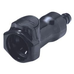 Female Thumb Latch - HFC Series to  9,5mm (3/8") Tube Connection, Straight, PSU (Polysulfone) - UV Resistant, Open-Flow