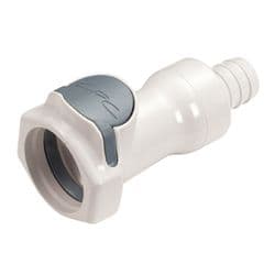 Female Thumb Latch - HFC Series to  12,7mm (1/2") Tube Connection, Straight, PSU (Polysulfone), Open-Flow