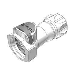 Female Thumb Latch - HFC Series to  3/4" Female BSPP Thread, Straight, PSU (Polysulfone), Open-Flow