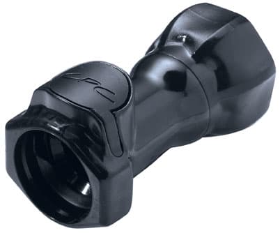 Straight, Thumb Latch - HFC Series Female to GHT 3/4", PSU (Polysulfone) - UV Resistant Black, 1/2" Flow, Plastic Latch
