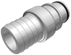 Straight, Thumb Latch - HFC Series Male to Tube Fitment 19,0mm (3/4") ID, PSU (Polysulfone) White, 1/2" Flow