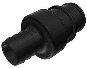 Straight, Thumb Latch - HFC Series Male to Tube Fitment 12,7mm (1/2") ID, PSU (Polysulfone) - UV Resistant Black, 1/2" Flow
