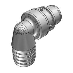 Male Thumb Latch - HFC Series to  19,0mm (3/4") Tube Connection, Elbow, PP (Polypropylene), Shut-Off