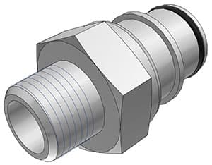 Straight, Thumb Latch - HFC Series Male to NPT 3/8", PSU (Polysulfone) White, 1/2" Flow
