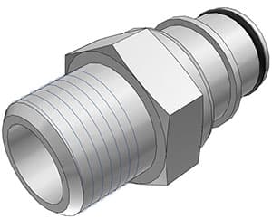 Straight, Thumb Latch - HFC Series Male to NPT 1/2", PSU (Polysulfone) White, 1/2" Flow