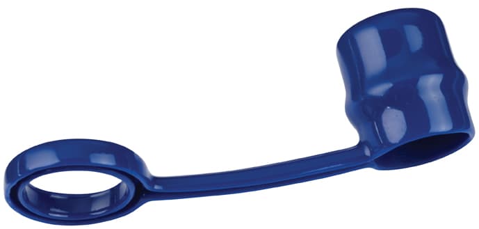 Female, Thumb Latch - HFC Series, PVC (Polyvinyl Chloride), Blue, Tethered, NSF Version