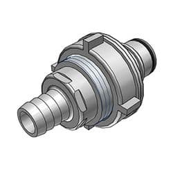 Male Thumb Latch - HFC Series to  12,7mm (1/2") Tube Connection, Panel Mount, PP (Polypropylene), Open-Flow