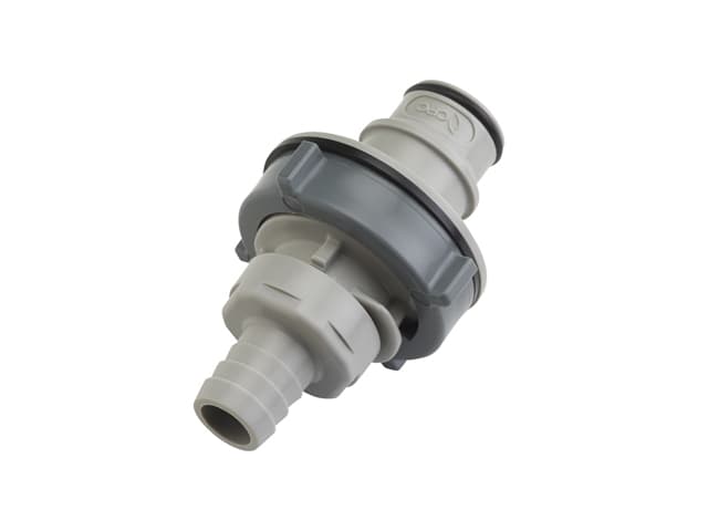 HFC Männliche Gehäusedurchführung, offen, Barb für 1/2"(12,7mm) ID Schlauch, PP grau, bns (Bulk, unsteril)