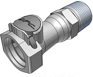 Straight, Thumb Latch - HFC Series Female to NPT Male 3/4", PP (Polypropylene) Grey, 1/2" Flow, Plastic Latch
