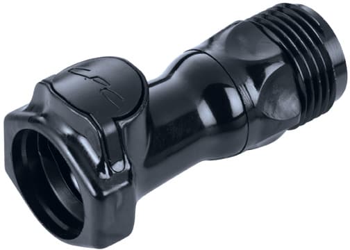 Straight, Thumb Latch - HFC Series Female to GHT Male 3/4", PSU (Polysulfone) - UV Resistant Black, 1/2" Flow, Plastic Latch