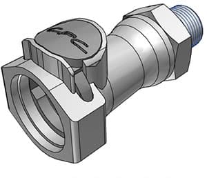 Straight, Thumb Latch - HFC Series Female to BSPT 3/8", PP (Polypropylene) Grey, 1/2" Flow, Plastic Latch