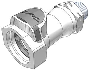 Straight, Thumb Latch - HFC Series Female to BSPT 3/8", PSU (Polysulfone) White, 1/2" Flow, Plastic Latch