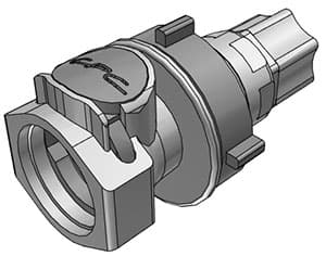 Panel Mount, Thumb Latch - HFC Series Female to In-Line Compression 9,5mm (3/8") OD, PP (Polypropylene) Grey, 1/2" Flow, Plastic Latch