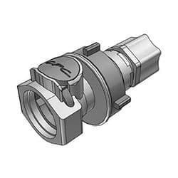 Female Thumb Latch - HFC Series to  12,7mm (1/2") Tube Connection PTF (Push to Fit), Panel Mount, PP (Polypropylene), Shut-Off