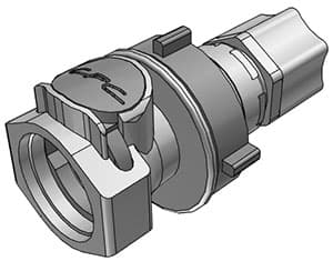 Panel Mount, Thumb Latch - HFC Series Female to In-Line Compression 12,7mm (1/2") OD, PP (Polypropylene) Grey, 1/2" Flow, Plastic Latch