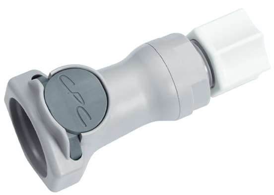 Straight, Thumb Latch - HFC Series Female to In-Line Compression 9,5mm (3/8") OD, PP (Polypropylene) Grey, 1/2" Flow, Plastic Latch