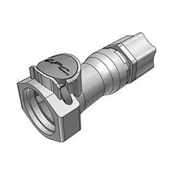 Female Thumb Latch - HFC Series to  12,7mm (1/2") Tube Connection PTF (Push to Fit), Straight, PP (Polypropylene), Shut-Off