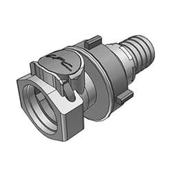 Female Thumb Latch - HFC Series to  19,0mm (3/4") Tube Connection, Panel Mount, PP (Polypropylene), Shut-Off