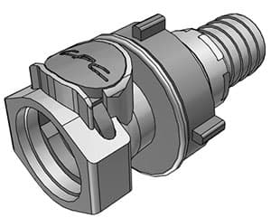 Panel Mount, Thumb Latch - HFC Series Female to Tube Fitment 19,0mm (3/4") ID, PP (Polypropylene) Grey, 1/2" Flow, Plastic Latch