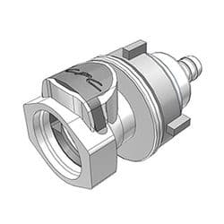 Female Thumb Latch - HFC Series to  9,5mm (3/8") Tube Connection, Panel Mount, PSU (Polysulfone), Shut-Off